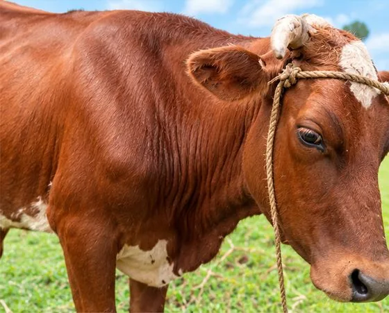 Illustration of the same cow with clean skin